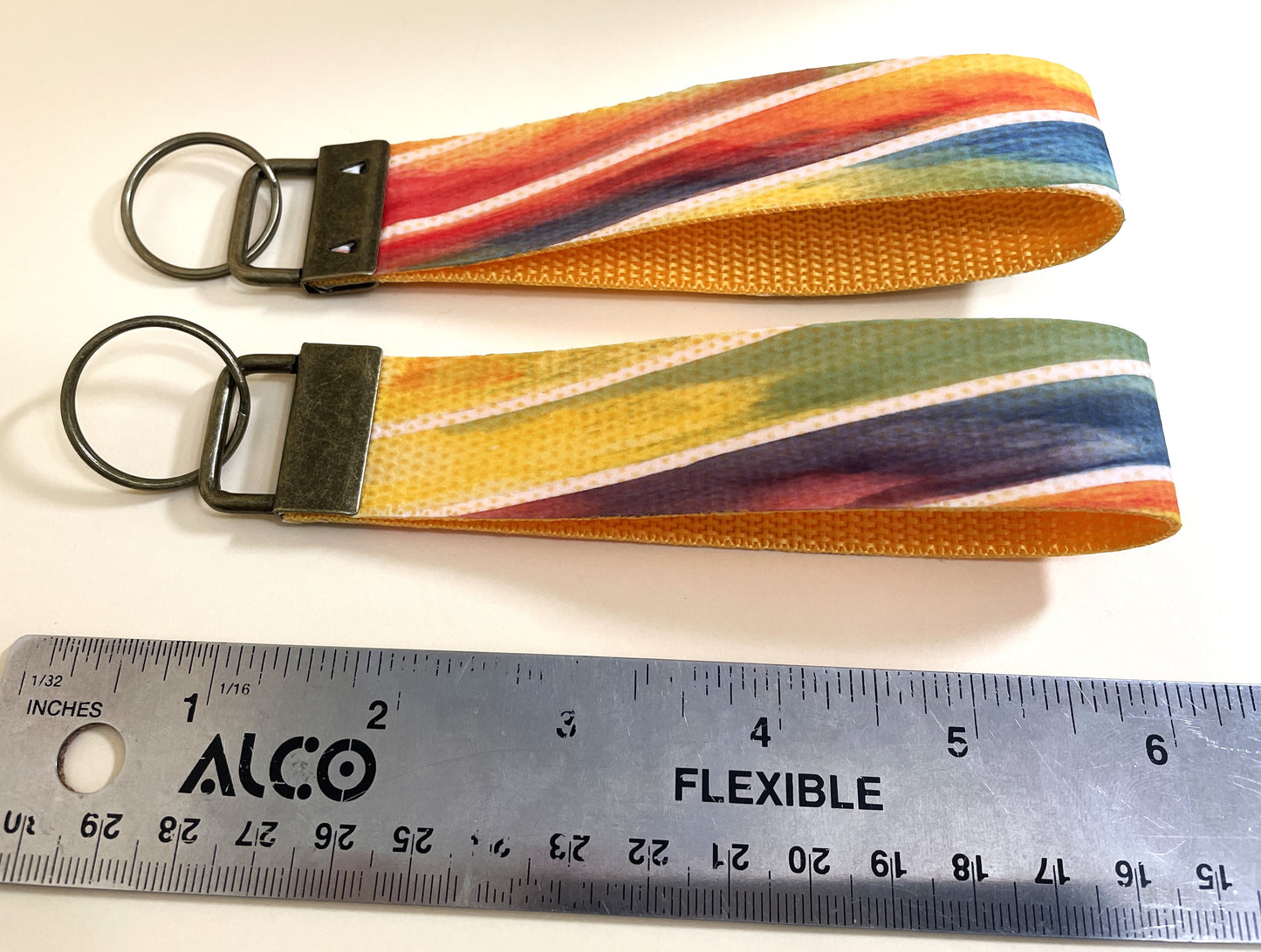 6" Wristlet Keyfob Keychain-Rainbow