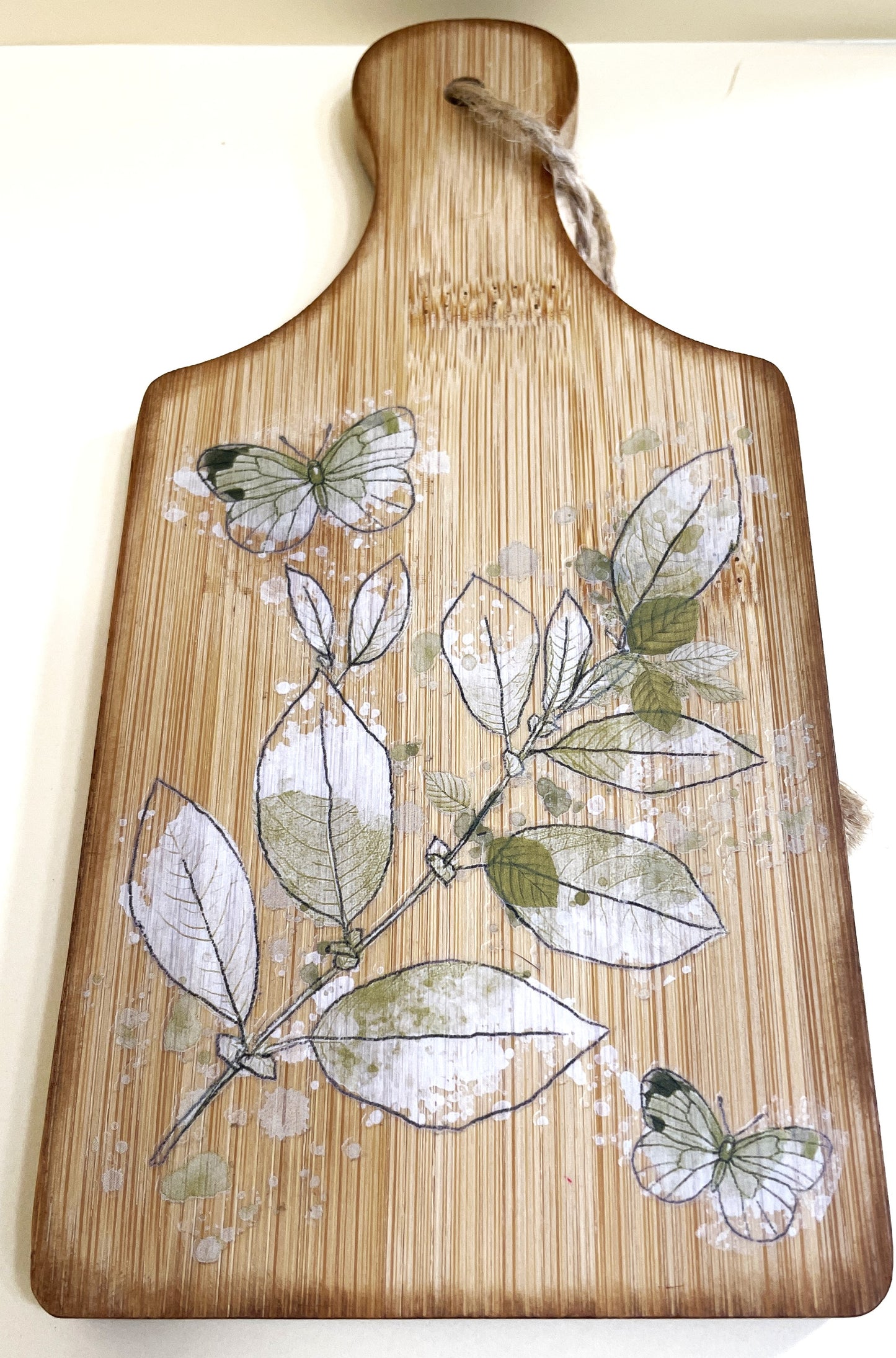 Shelf Sitter Sign- Floral Spray Butterly Top Left Bottom Right