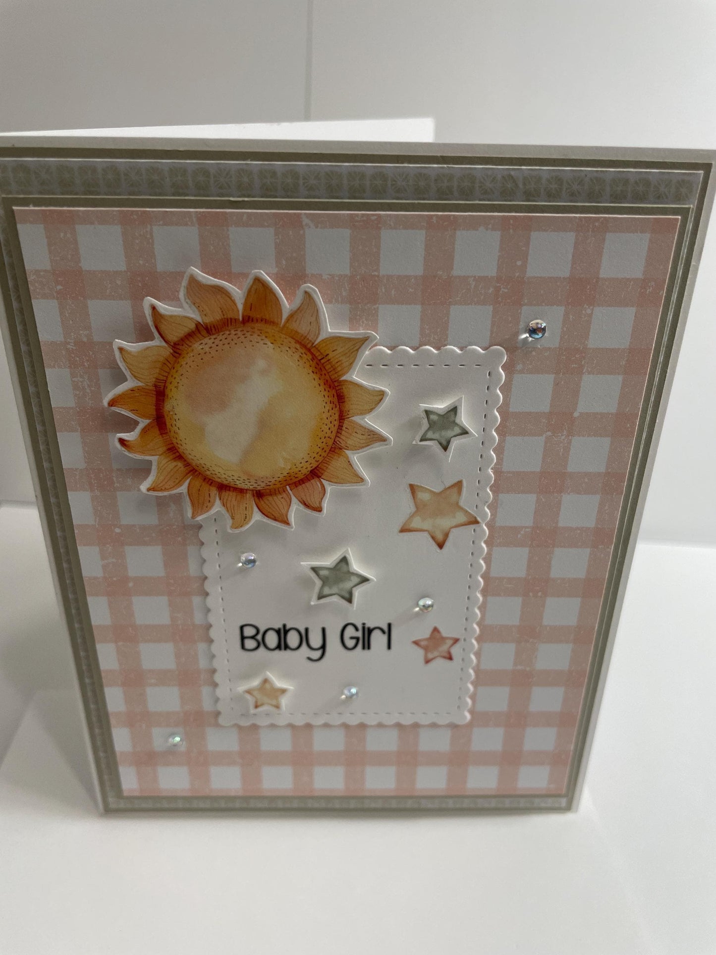 Handmade Greeting Card - Baby Girl - Sun