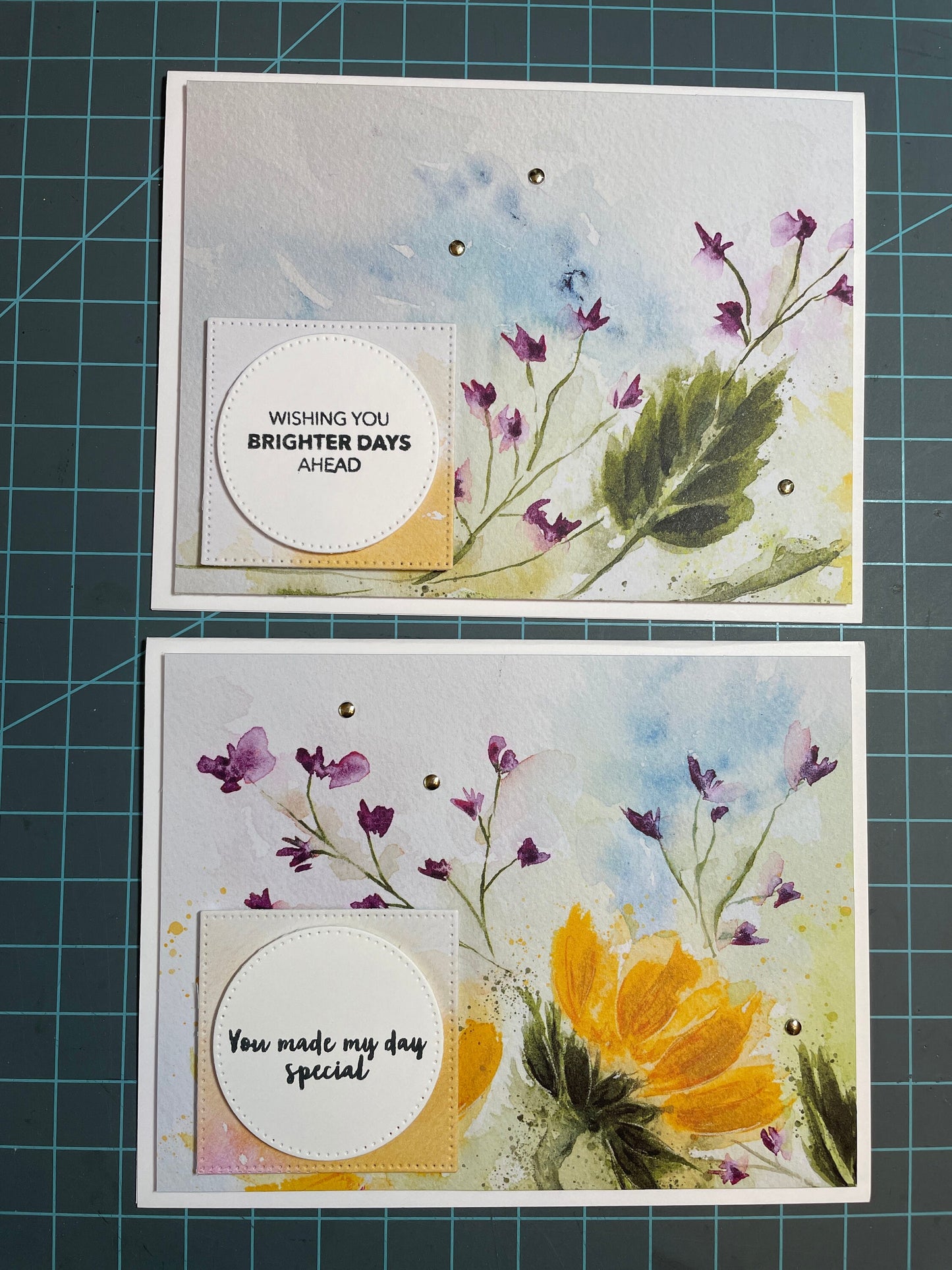 Handmade Greeting Cards - Set of Six Cards - Floral