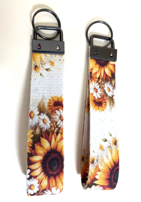 6" Wristlet Keyfob Keychain-Light Sunflower