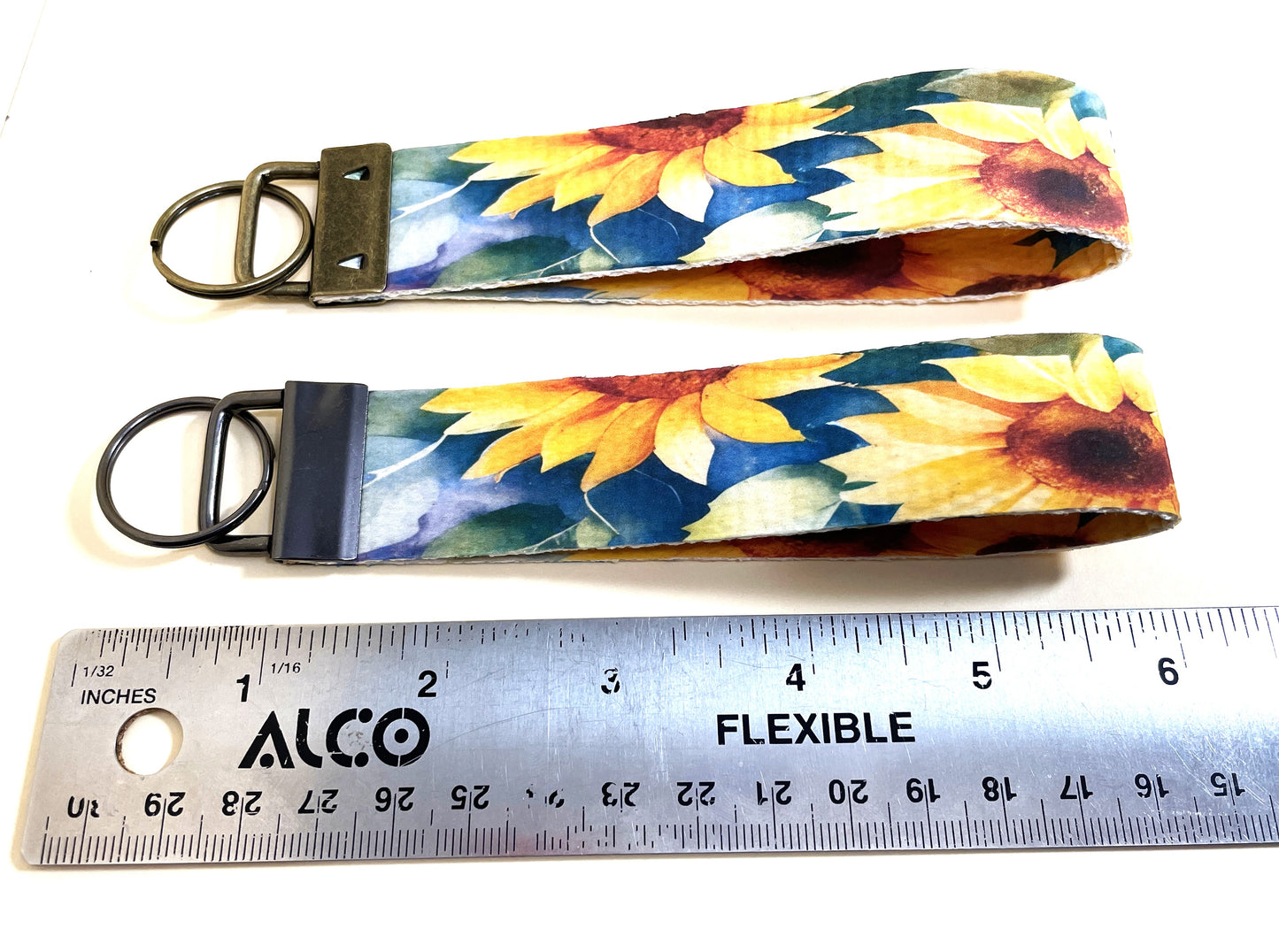 6" Wristlet Keyfob Keychain-Multi Sunflower