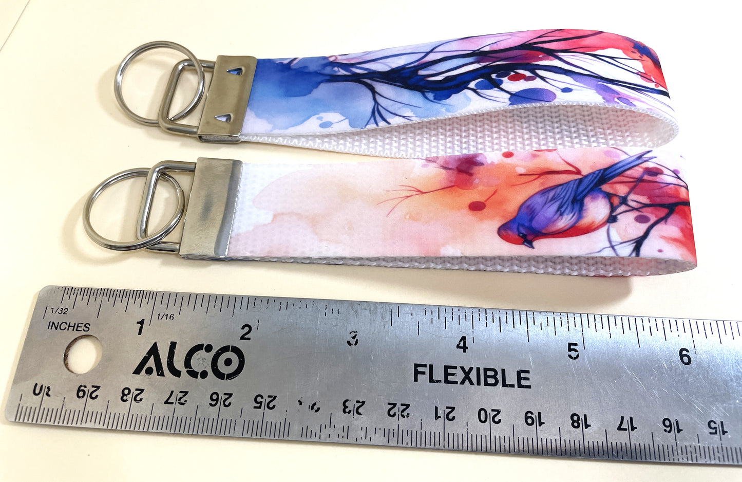 6" Wristlet Keyfob Keychain- Bird in Tree