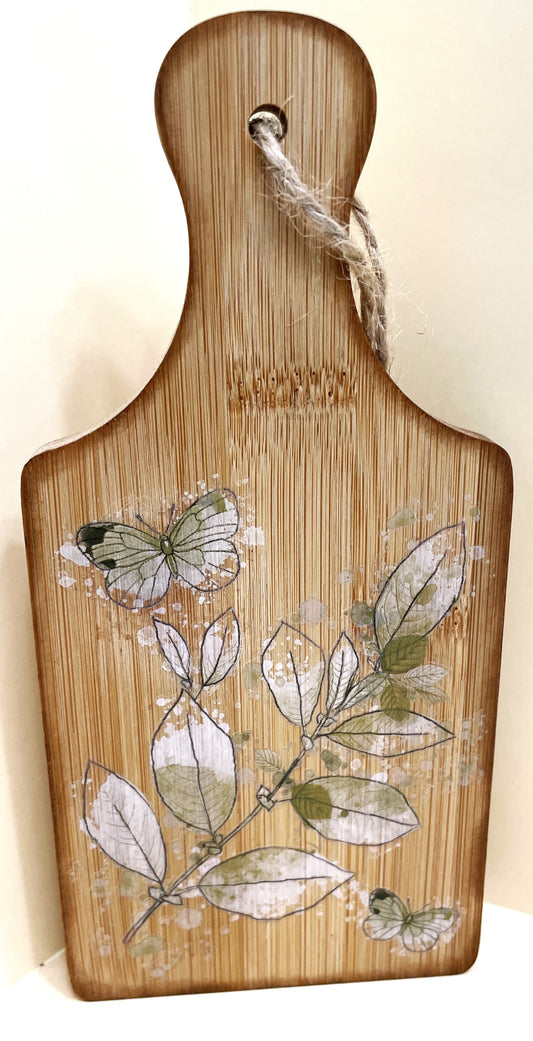 Shelf Sitter Sign- Floral Spray Butterly Top Left Bottom Right