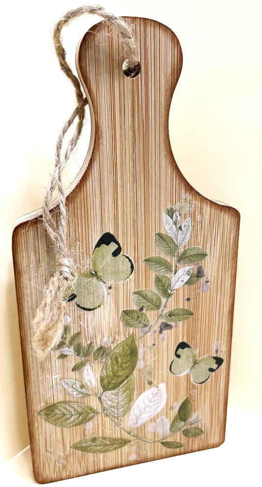 Shelf Sitter-Floral Spray Two Butterflies Dark Wing tip