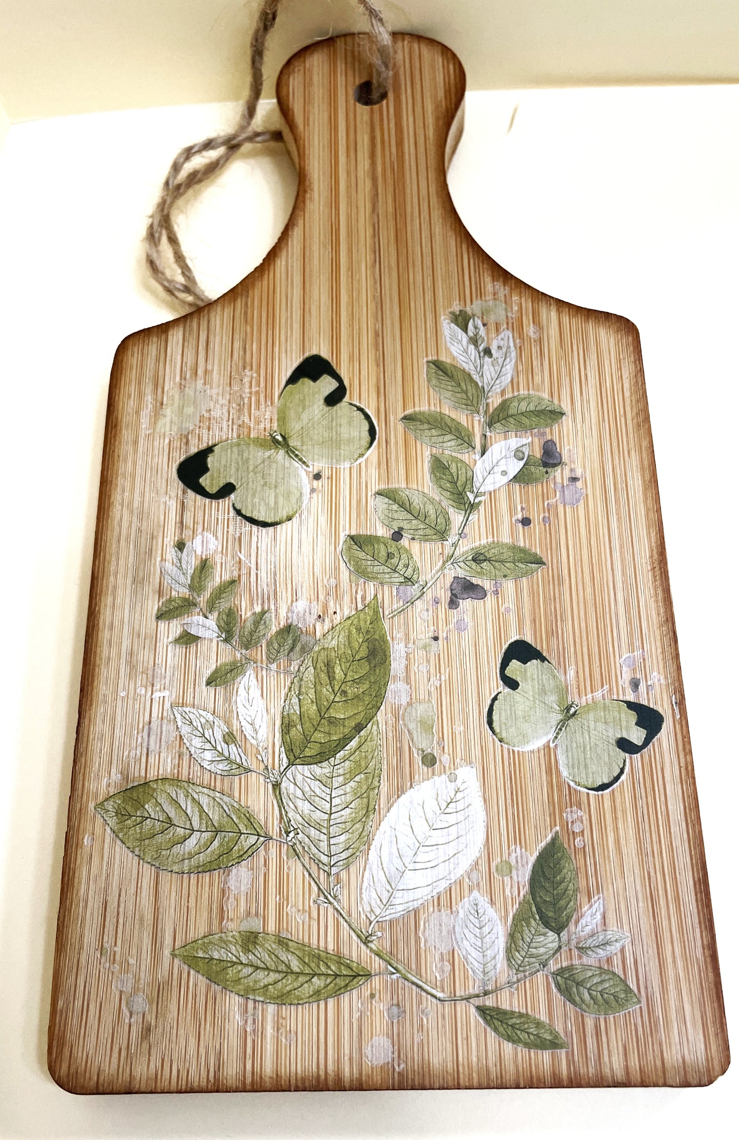 Shelf Sitter-Floral Spray Two Butterflies Dark Wing tip