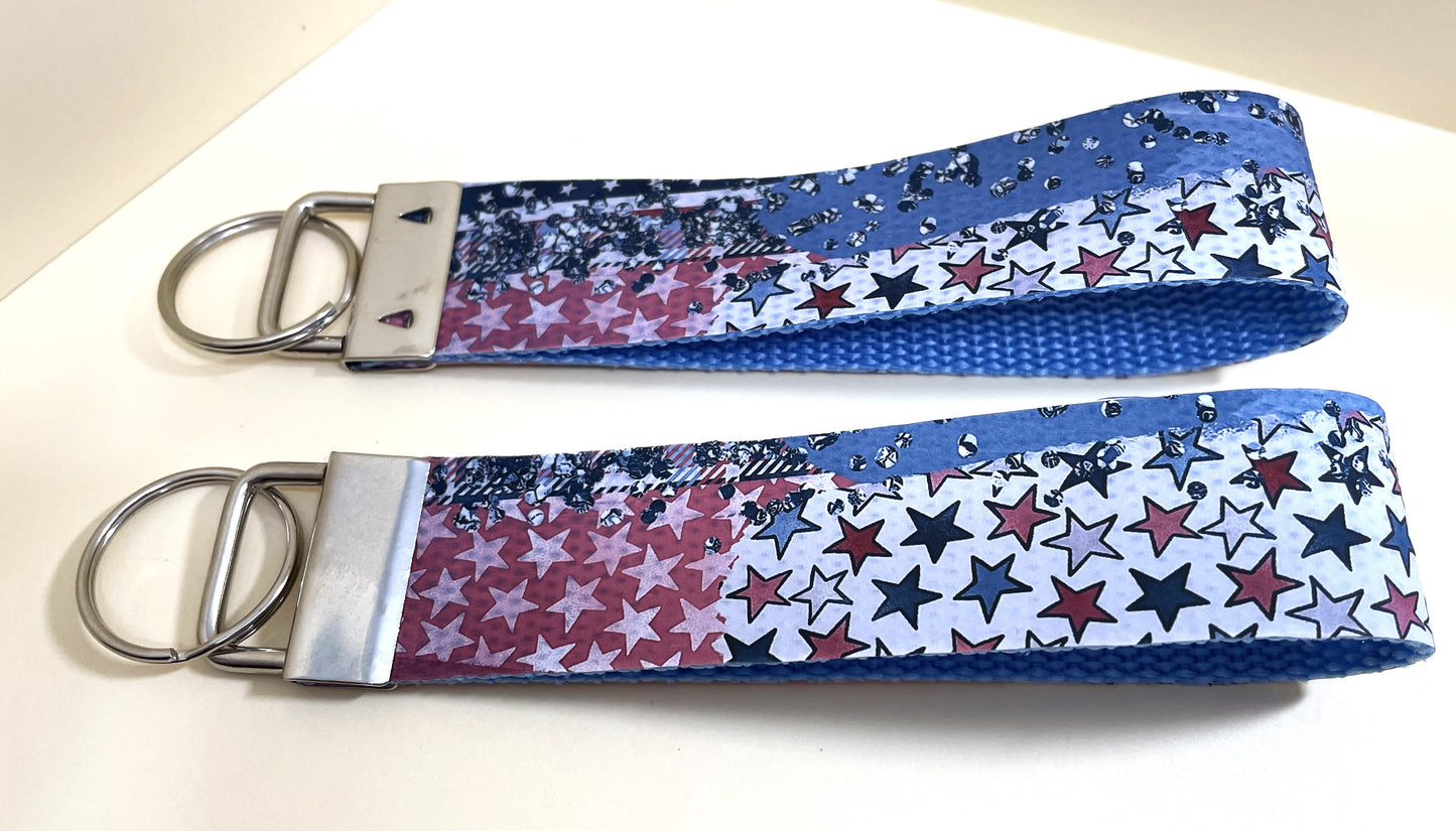 6" Wristlet Keyfob Keychain - Star Spangled