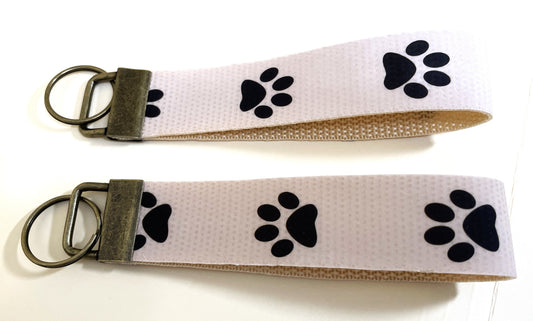 6" Wristlet Keyfob Keychain - Tan Puppy Paw Keychain