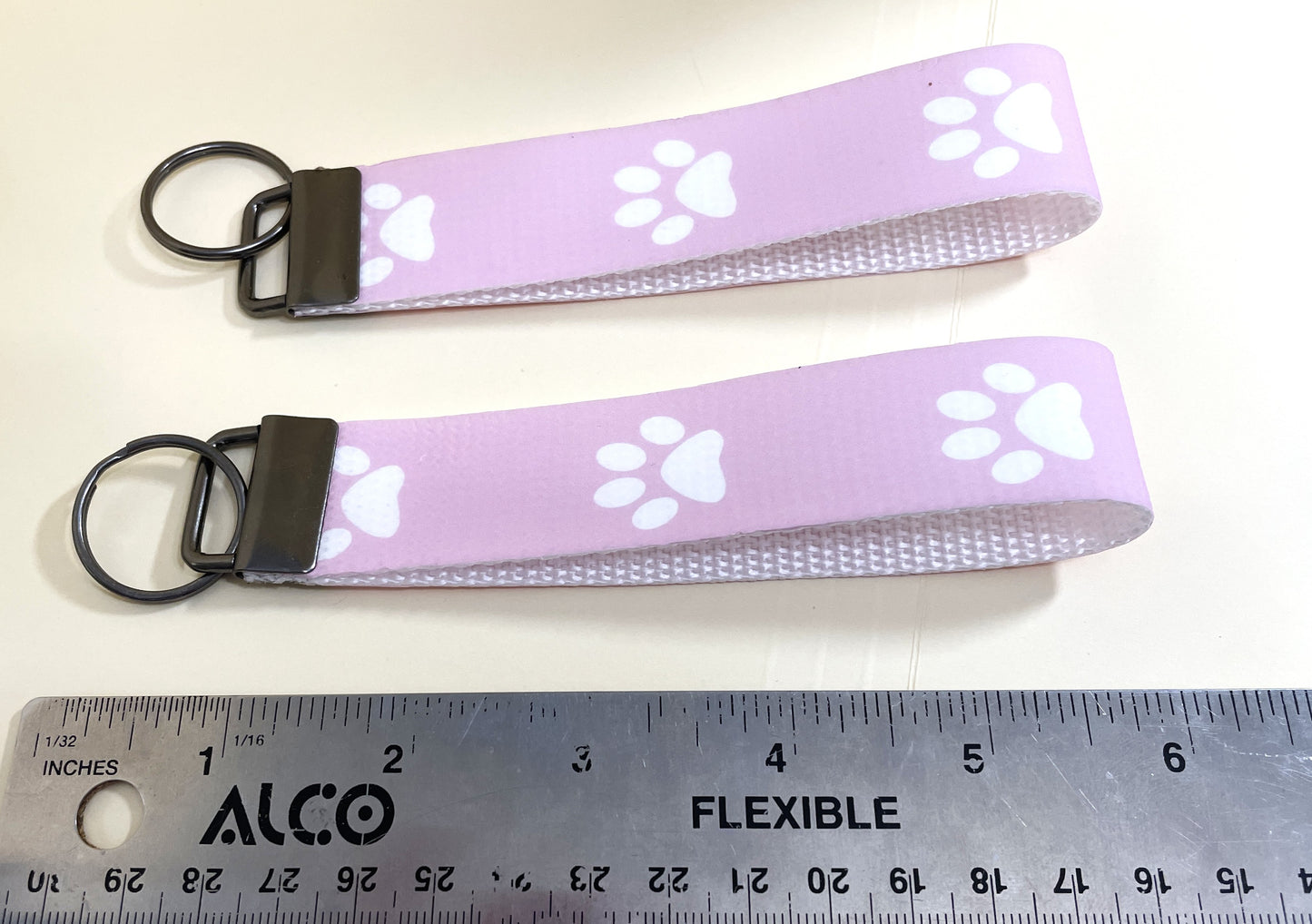 6" Wristlet Keyfob Keychain - Pink Puppy Dog Paw