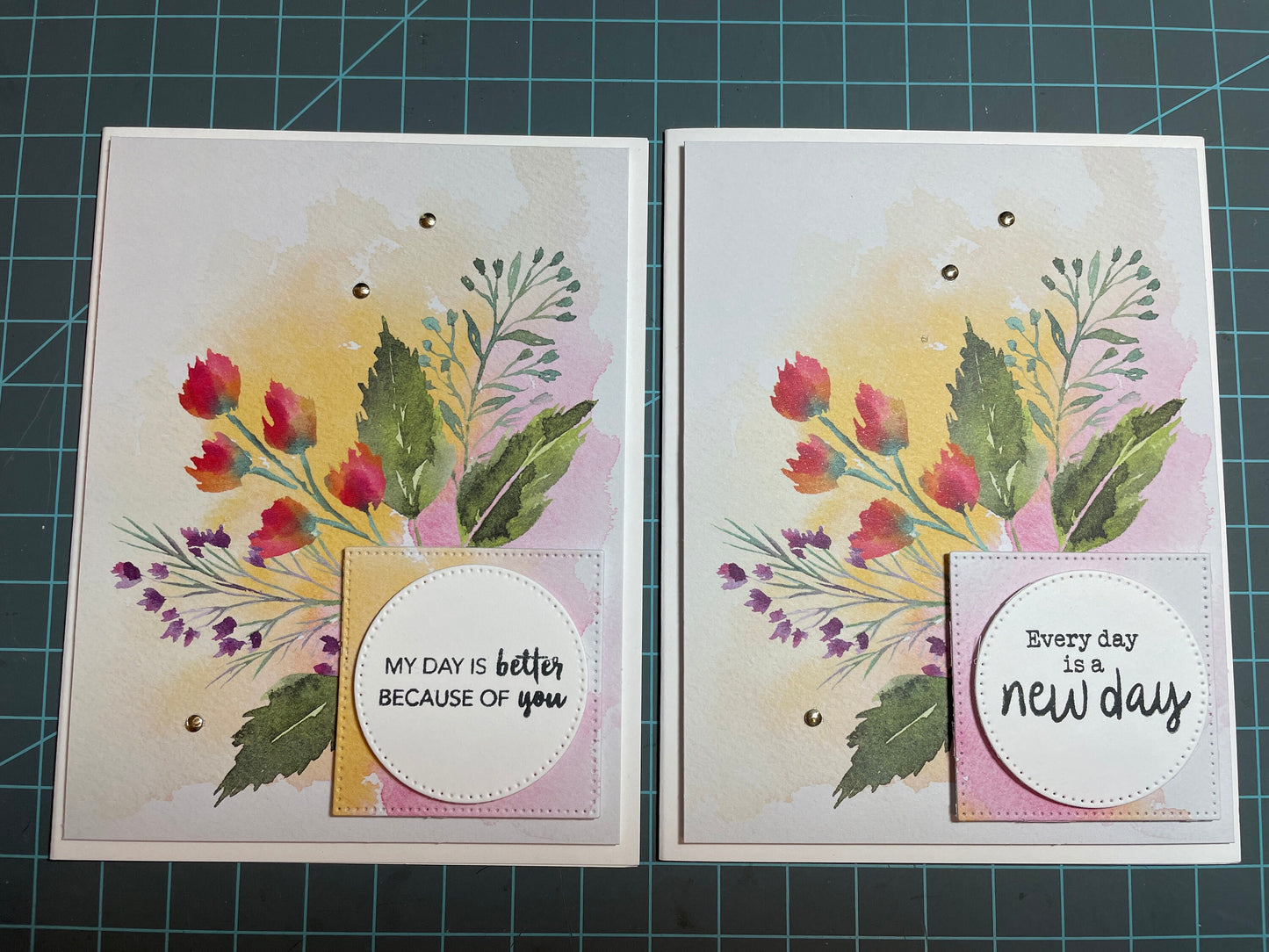 Handmade Greeting Cards - Set of Six Cards - Floral