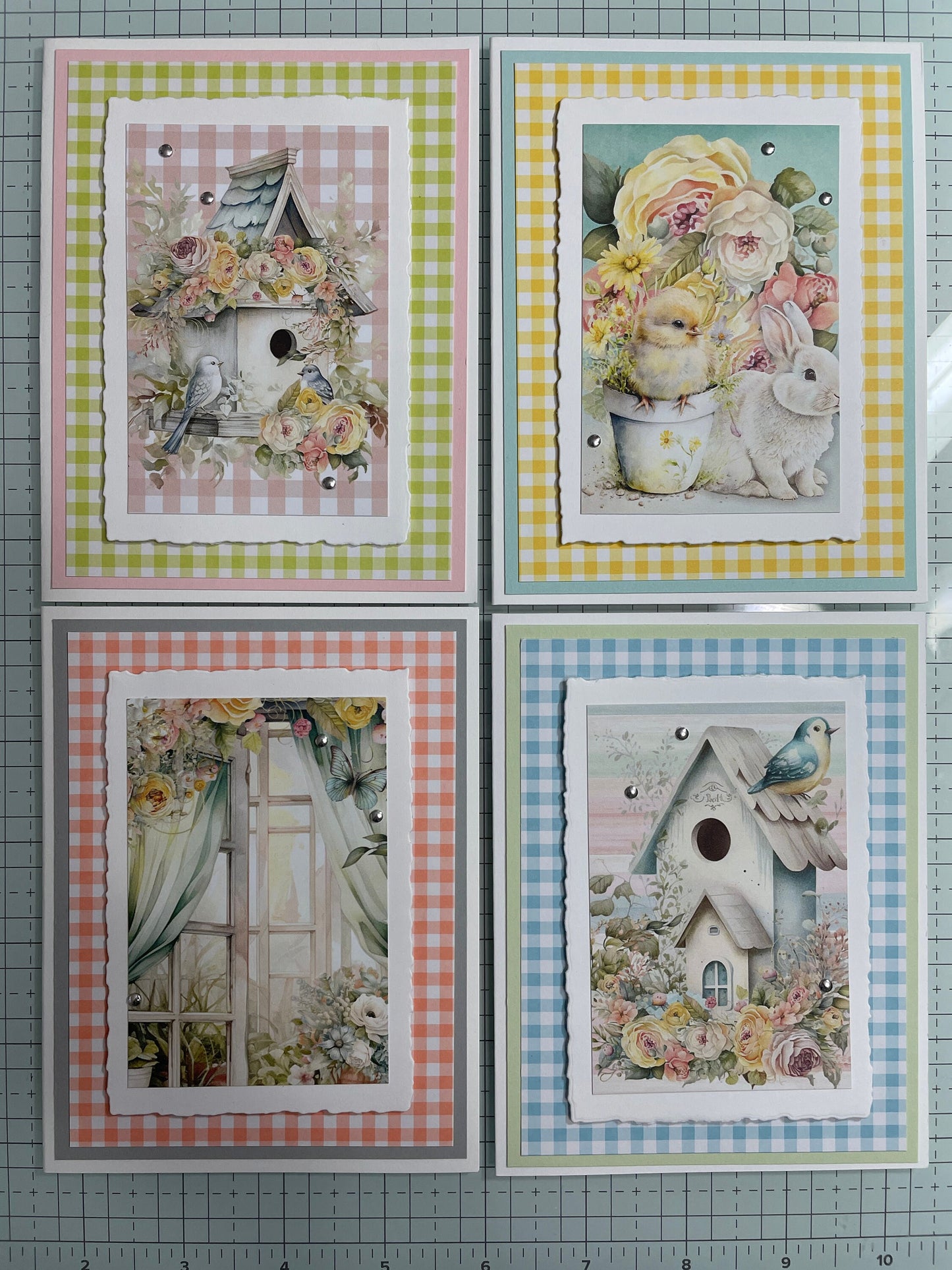 Handmade Greeting Card - Four Card Set - Spring Theme